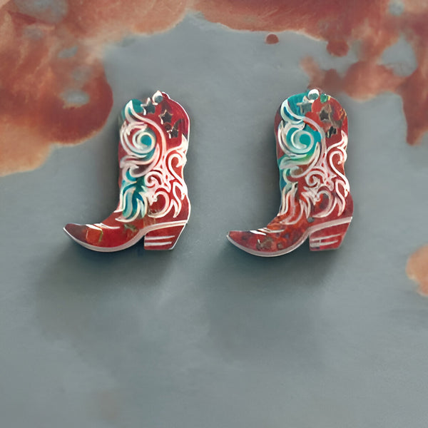 Country Western Cowboy Boot Earrings #1 – Glowforge Shop