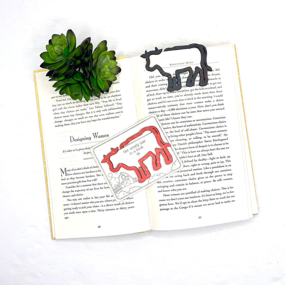 Cow Shaped Bookmark with Card Backer - Paperclip - Snack Bag Closure  Glowforge