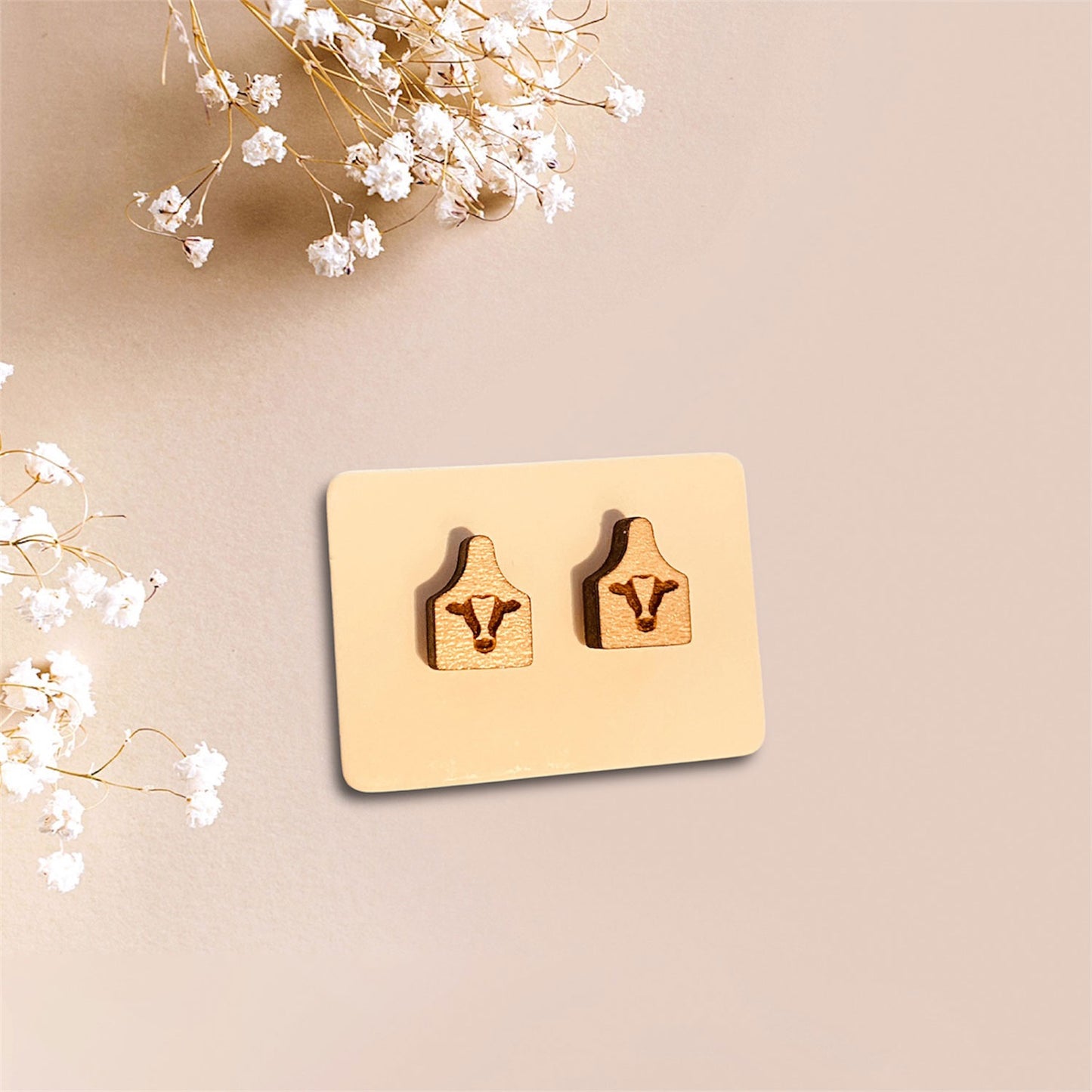 Cow Tag Farm Stud Earrings - Glowforge