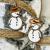 Cowboy Snowman Earrings (Set of 2) - Glowforge