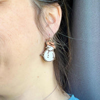 Cowboy Snowman Earrings (Set of 2) - Glowforge
