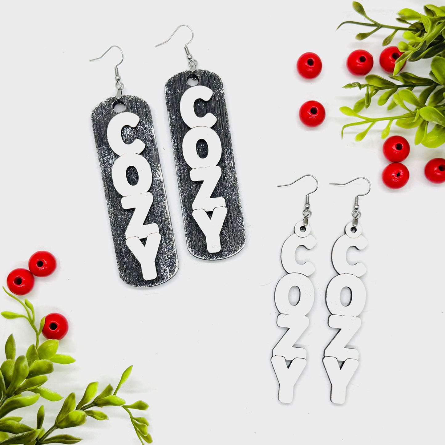 Cozy Christmas Earrings (Set of 2) - Glowforge