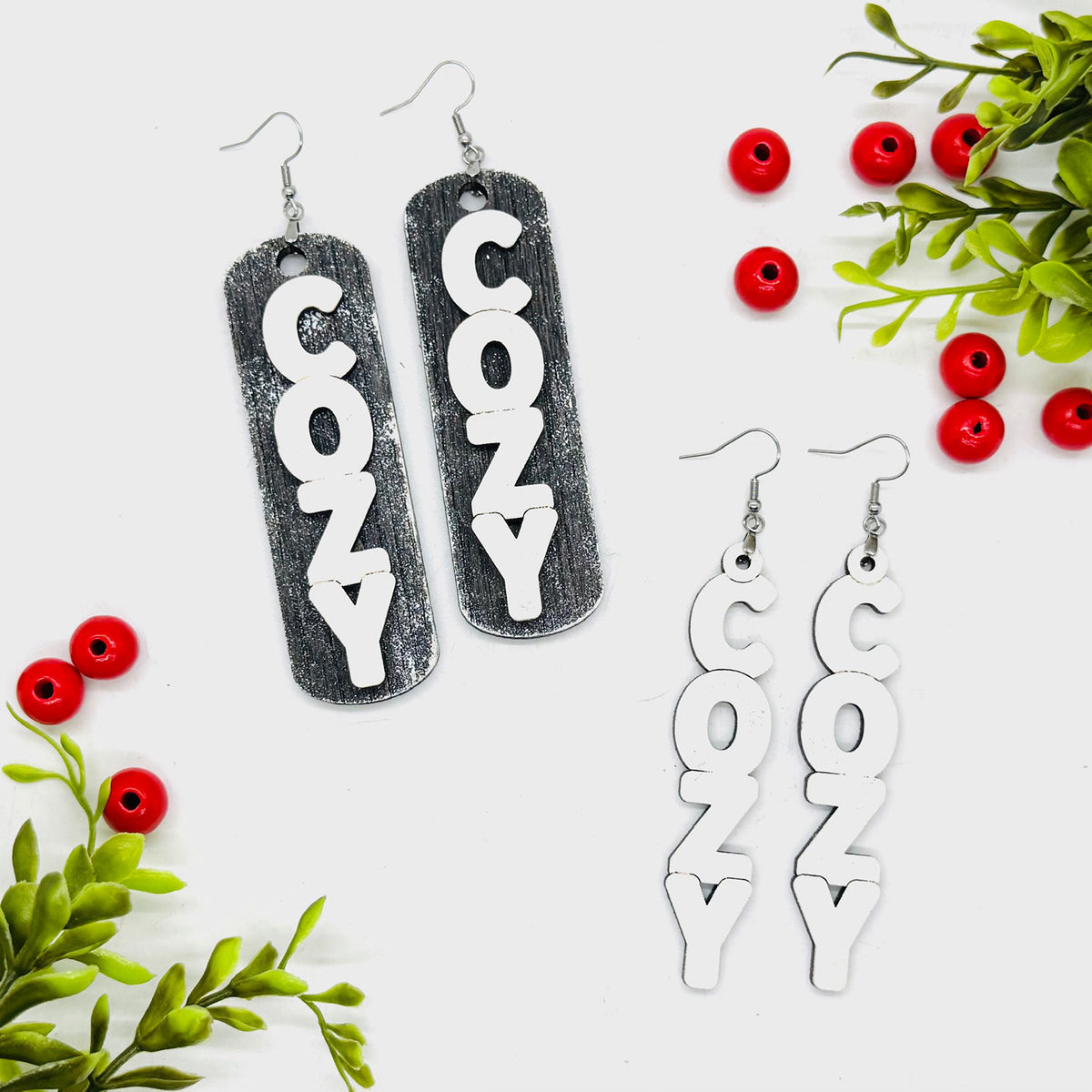 Cozy Christmas Earrings (Set of 2) - Glowforge