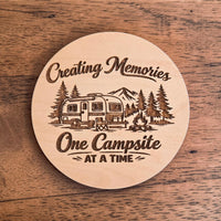 Creating Memories One Campsite At A Time Coaster - Glowforge