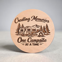 Creating Memories One Campsite At A Time Coaster - Glowforge