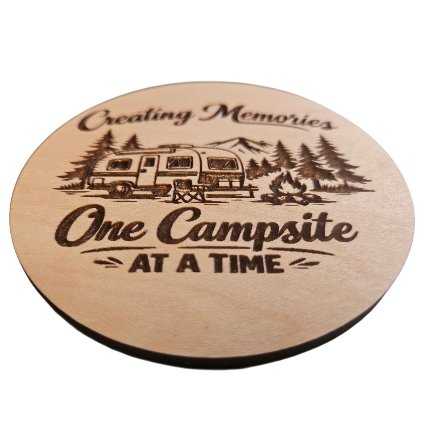 Creating Memories One Campsite At A Time Coaster - Glowforge