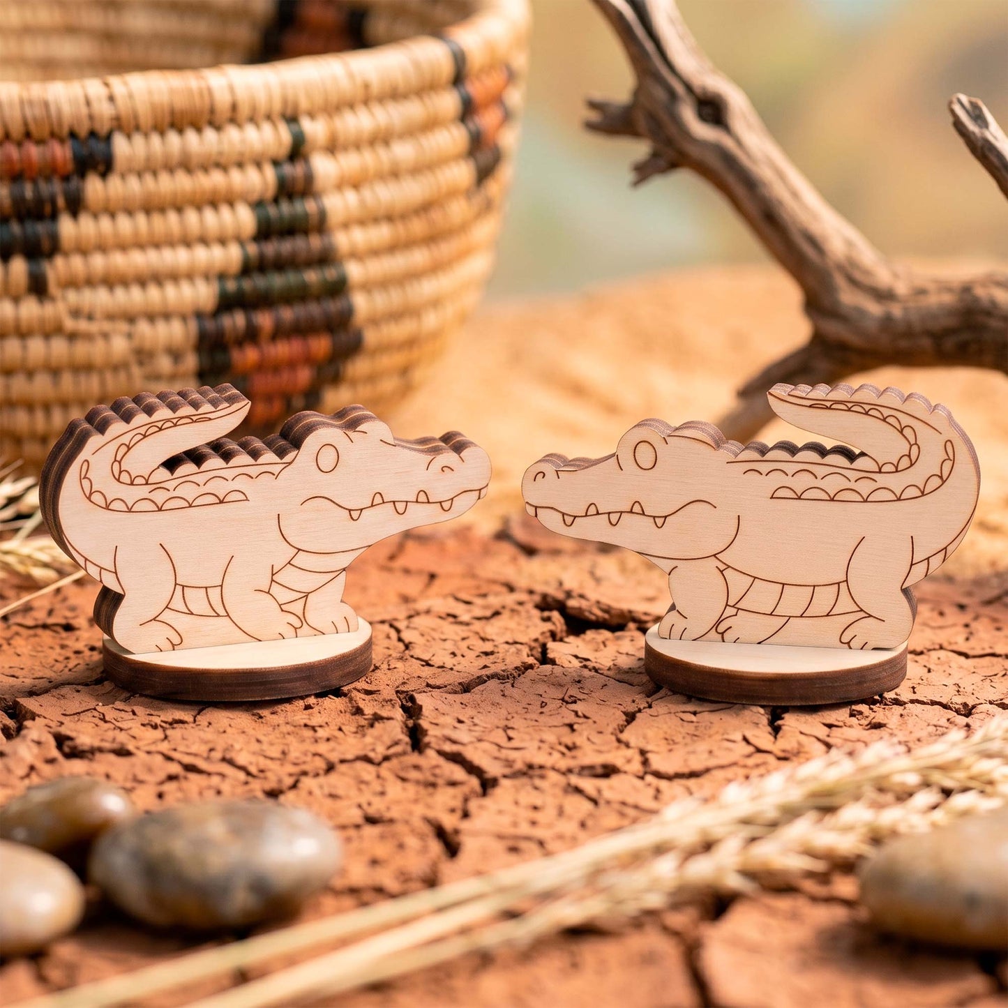 Crocodile Toy Miniature - Safari Animal Figure for Play, Learning & Painting - Glowforge