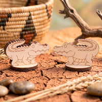 Crocodile Toy Miniature - Safari Animal Figure for Play, Learning & Painting - Glowforge