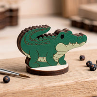 Crocodile Toy Miniature - Safari Animal Figure for Play, Learning & Painting - Glowforge