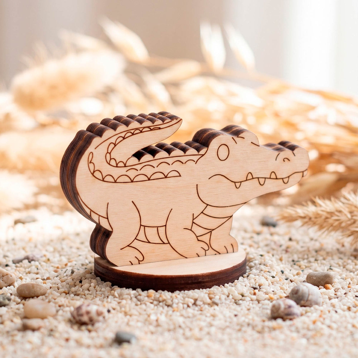 Crocodile Toy Miniature - Safari Animal Figure for Play, Learning & Painting - Glowforge