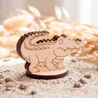 Crocodile Toy Miniature - Safari Animal Figure for Play, Learning & Painting - Glowforge