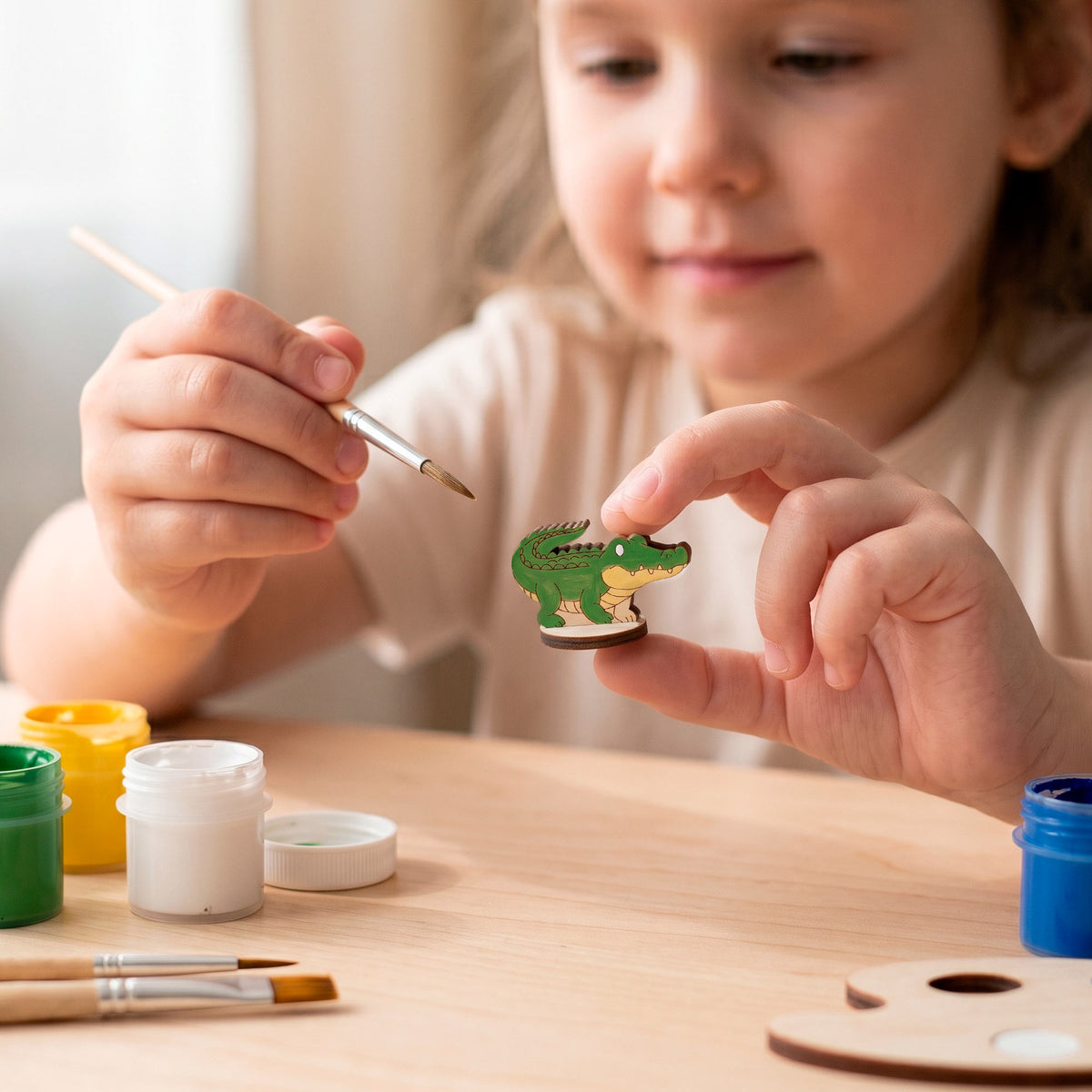 Crocodile Toy Miniature - Safari Animal Figure for Play, Learning & Painting - Glowforge