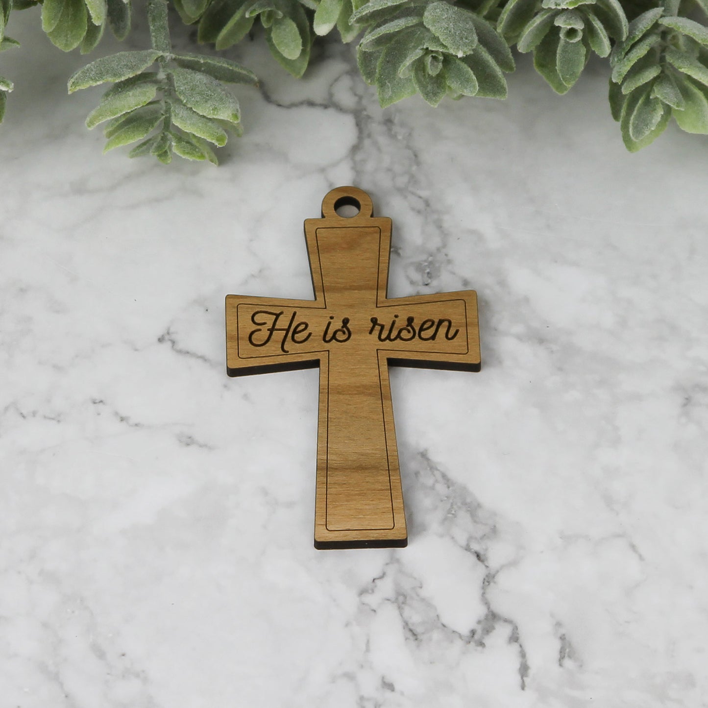 Cross Gift Tag with He Is Risen Engrave - Easter Gift Tag - Glowforge