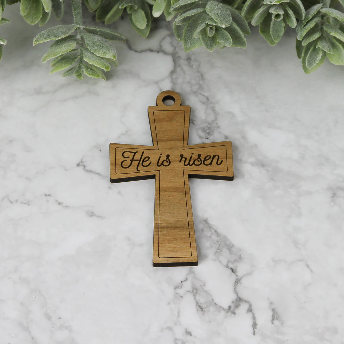 Cross Gift Tag with He Is Risen Engrave - Easter Gift Tag - Glowforge