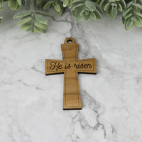 Cross Gift Tag with He Is Risen Engrave - Easter Gift Tag - Glowforge