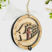 Cross in Hand 3-Layer Car Charm - Glowforge
