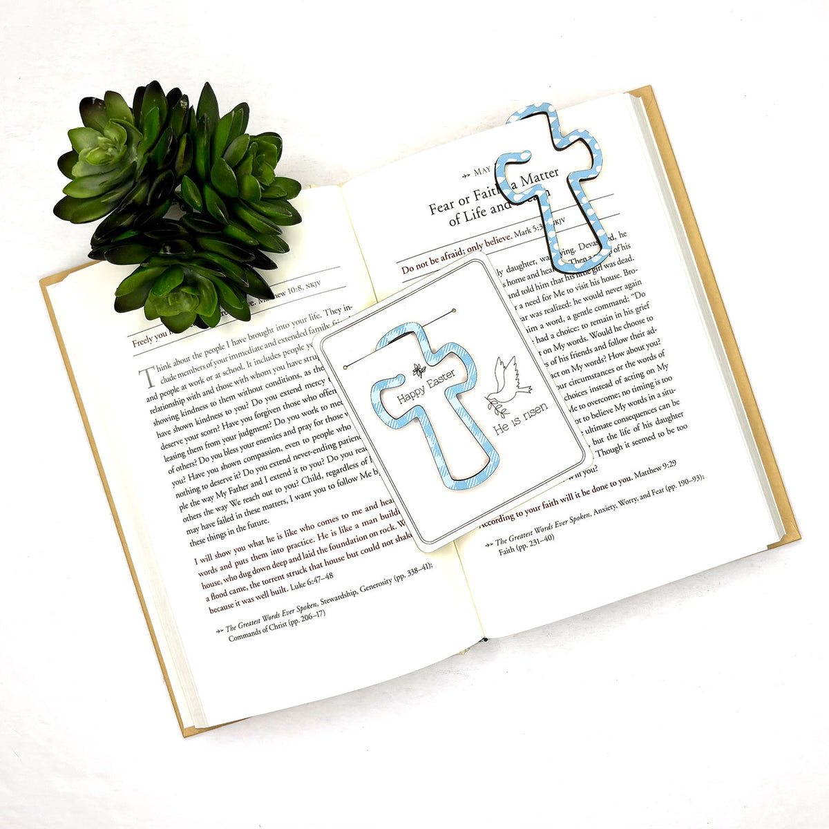 Cross Shaped Bookmark with Card Backer - Paperclip - Snack Bag Closure - Glowforge