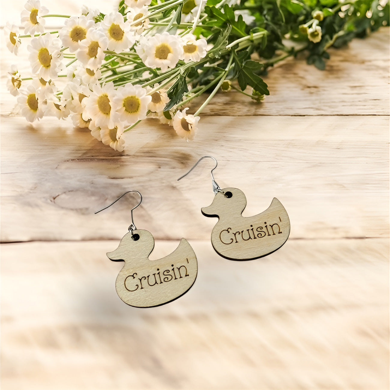 Cruisin' Cruise Duck Earrings - Glowforge