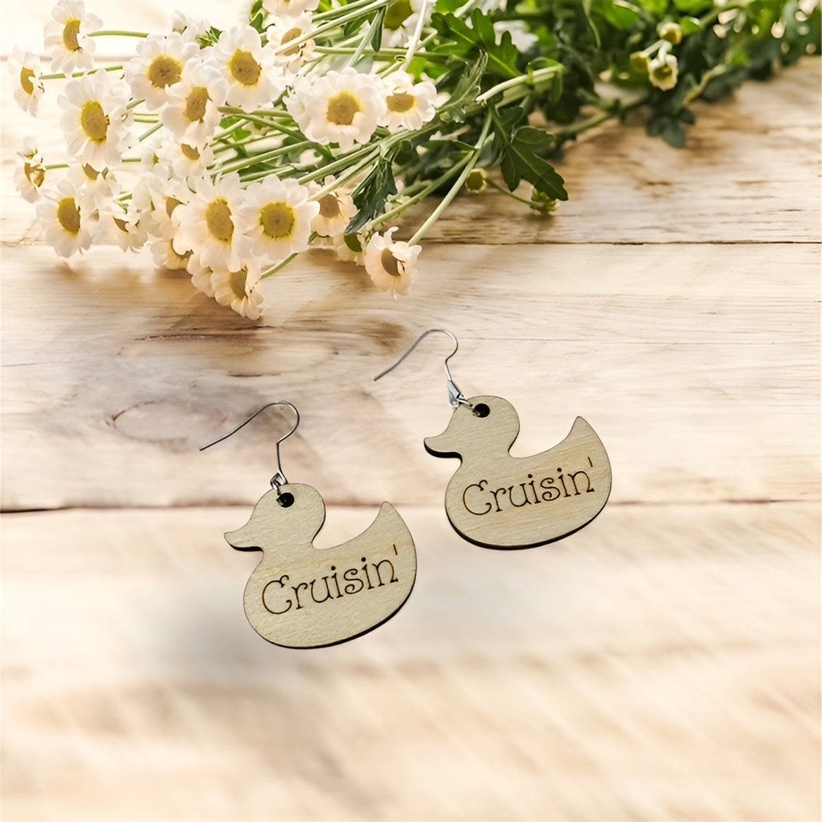 Cruisin' Cruise Duck Earrings - Glowforge