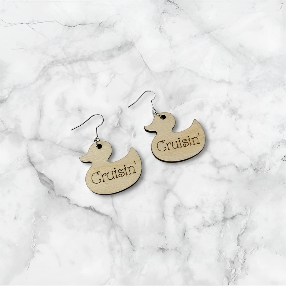 Cruisin' Cruise Duck Earrings - Glowforge