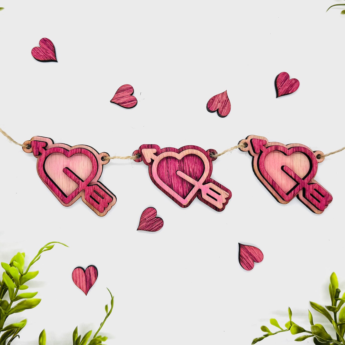 Cupid Heart Garland - Valentines Decor - Glowforge