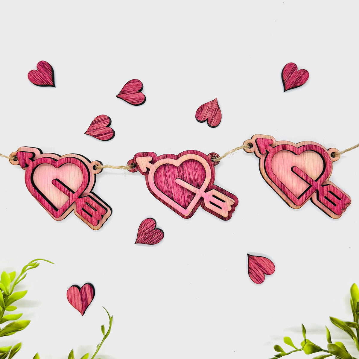 Cupid Heart Garland - Valentines Decor - Glowforge