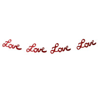 Cursive Felt Love Garland Valentine's Decor With Heart Confetti - Glowforge