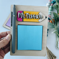 Customizable A+ Pencil Sticky Note Holders - Teacher Gift (Set of 2)