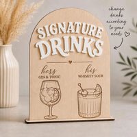 Customizable Arched Signature Drinks Sign - Glowforge