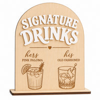 Customizable Arched Signature Drinks Sign - Glowforge