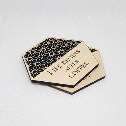 Customizable Asanoha Hexagon Coasters (Set of 4) – Glowforge Shop