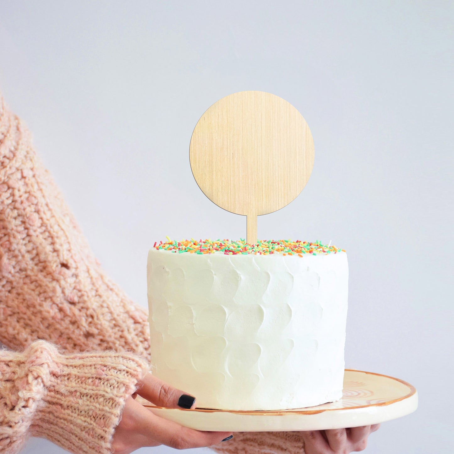 Customizable Circle Cake Toppers (Set of 3)