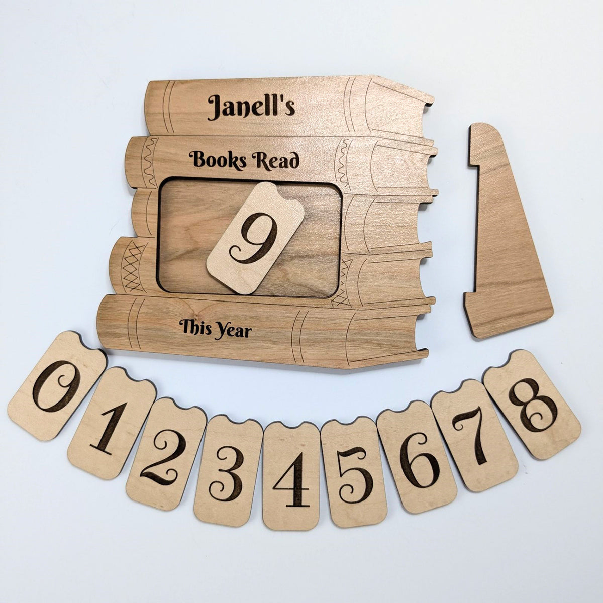 Customizable Counter for Books Read Shelf Sitter - Glowforge