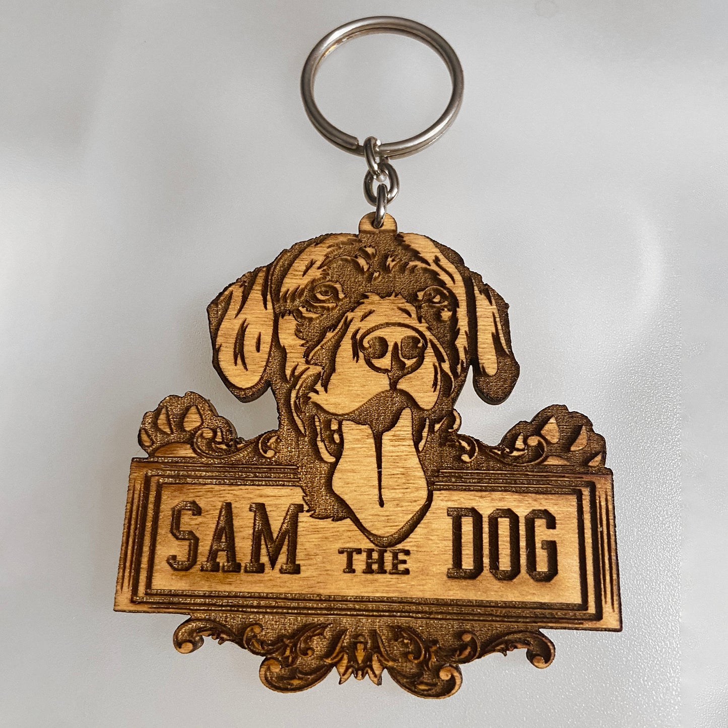 Customizable Dog Head Keychain