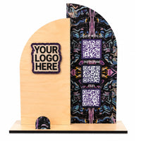 Customizable Double Arch Business Sign with Card Holder - Glowforge