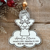 Customizable Girl Angel Ornament - Personalized Message or Quote - Glowforge