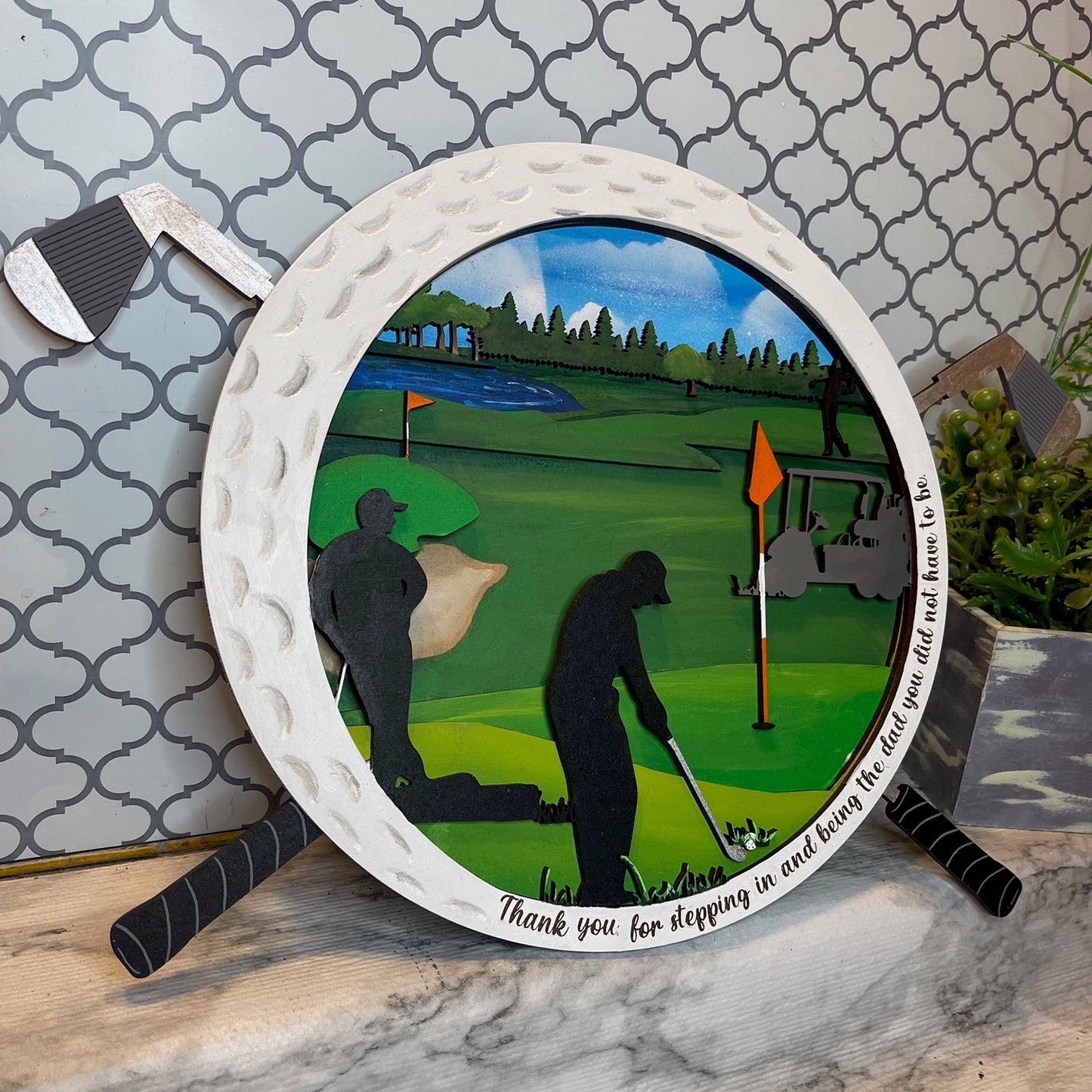 Customizable Golf Ball Wall Art Decor - Golf Lover / Father's Day Gift