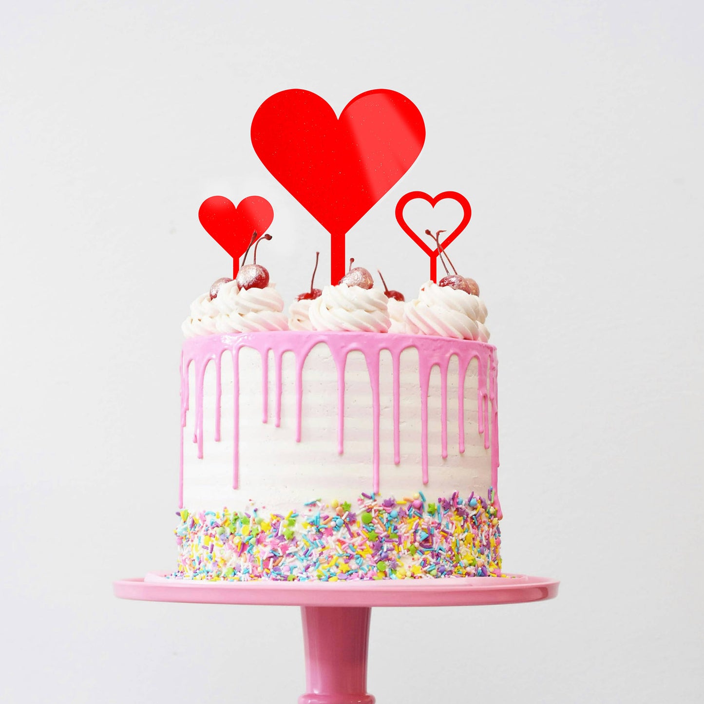 Customizable Heart Cake and Cupcake Toppers (Set of 4)