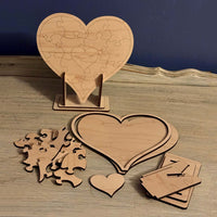 Customizable Heart Puzzle Display (Set of 2) - Glowforge