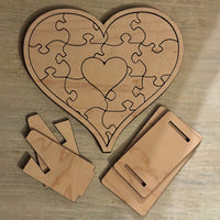 Customizable Heart Puzzle Display (Set of 2) - Glowforge