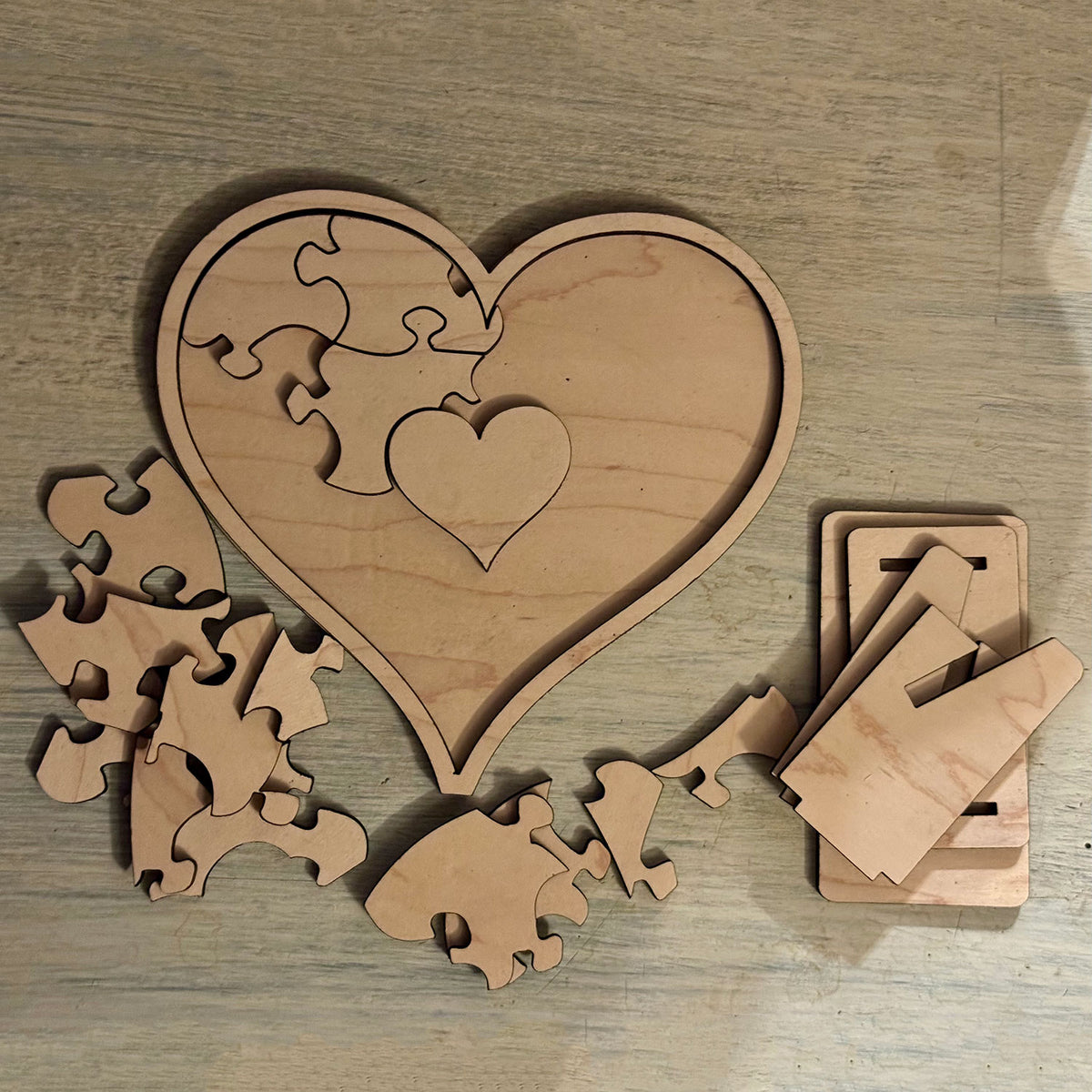 Customizable Heart Puzzle Display (Set of 2) - Glowforge