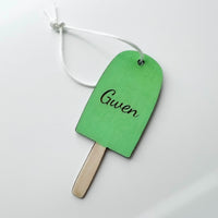 Customizable Wooden Popsicle Ice Cream Gift Tag Charm