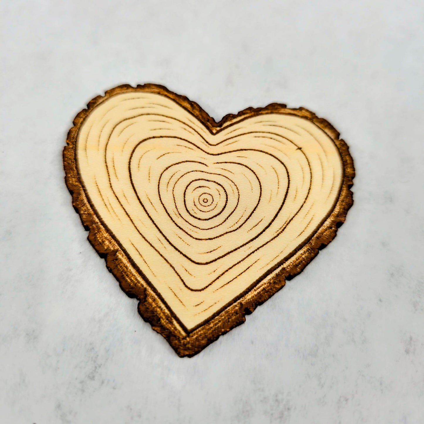 Customizable Wooden Tree Ring Heart for Valentines or Anniversary Gift, Wedding Favor - Glowforge