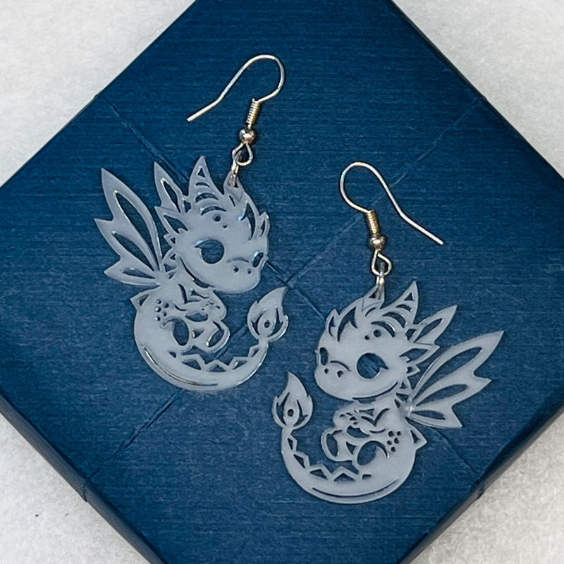 Cute Baby Dragon Earrings - Glowforge