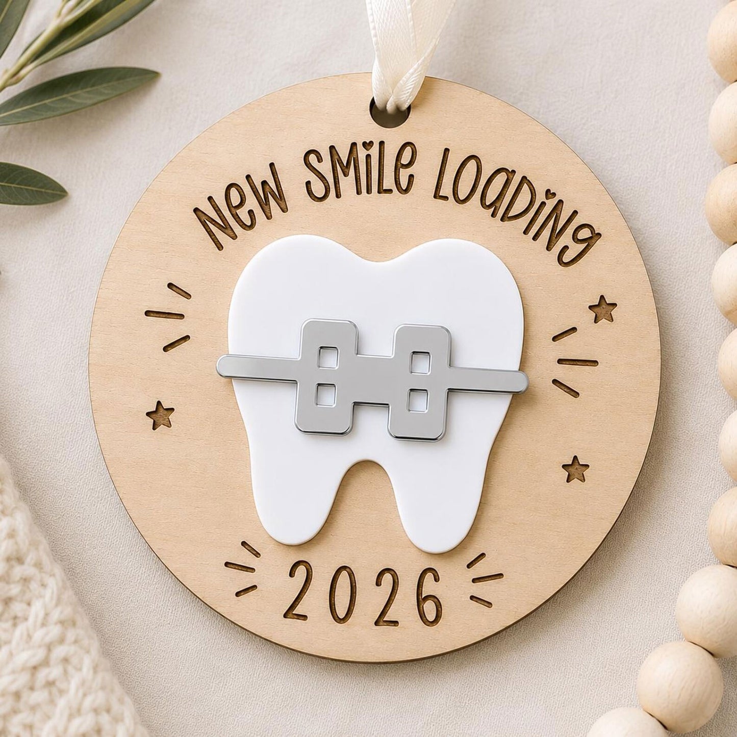 Cute Braces Ornament #2 - Glowforge