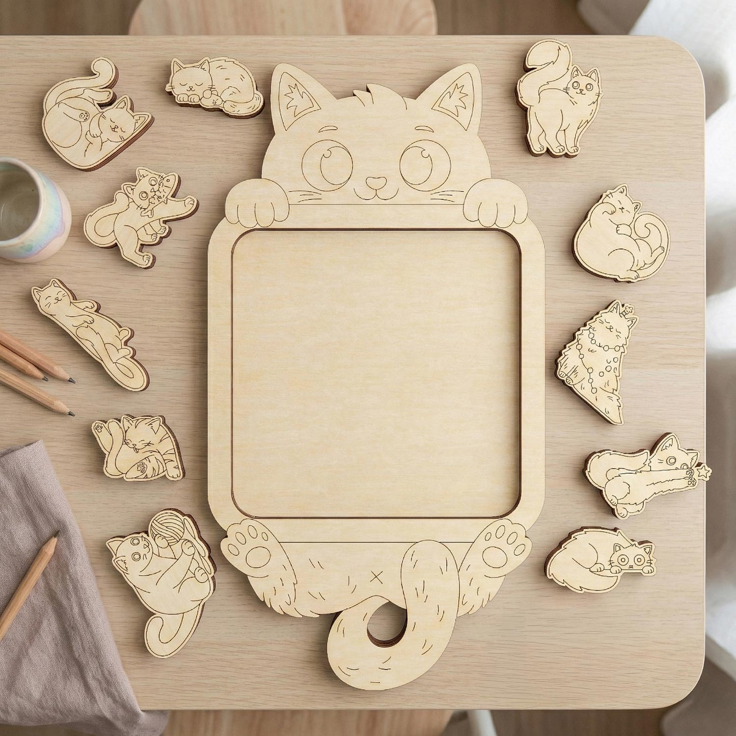 Cute Cat Puzzles - Fun and Easy Assembly for Kids and Playtime - Glowforge