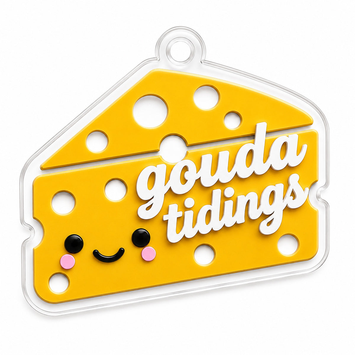 Cute Cheese Christmas Ornament - Glowforge
