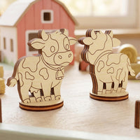 Cute Cow Toy - Farm Animal Miniature for Play & Kids Craft - Glowforge