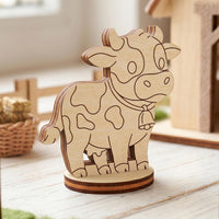 Cute Cow Toy - Farm Animal Miniature for Play & Kids Craft - Glowforge