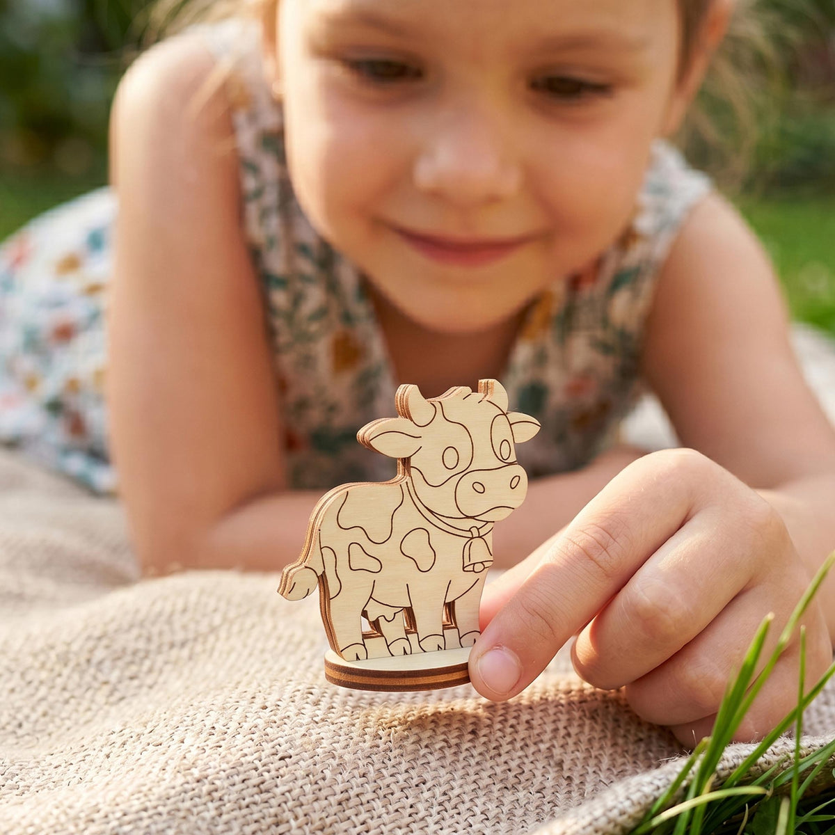 Cute Cow Toy - Farm Animal Miniature for Play & Kids Craft - Glowforge